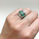 Natural Emerald Ring in 925 Sterling Silver, featuring a Round Green Emerald, ideal for birthdays and special occasions.