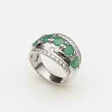 Elegant 925 Sterling Silver Ring with a Round Natural Emerald, symbolizing growth and harmony, perfect for everyday wear.