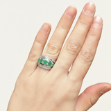 Stunning 925 Sterling Silver Ring with a Round Natural Green Emerald, a meaningful gift for May birthdays and heartfelt occasions.