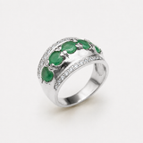 Natural Emerald Ring made in 925 Sterling Silver with Round Natural Green Emerald in Prong setting, May Birthstone gift idea, symbolizes growth, harmony, and deep emotional healing, ideal for everyday wear and perfect for birthday gifting and special occasions.