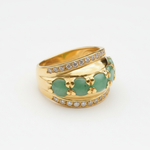 Delicate 18k Gold Vermeil Ring featuring a round natural emerald, a meaningful May birthstone gift for cherished moments.