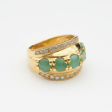 Delicate 18k Gold Vermeil Ring featuring a round natural emerald, a meaningful May birthstone gift for cherished moments.