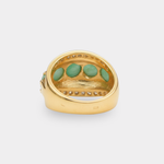 Beautiful 18k Gold Vermeil Ring with a round natural green emerald, a meaningful gift for birthdays and special occasions.