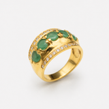 Natural Emerald Ring made in 18k Gold Vermeil with Round Natural Green Emerald in Prong setting, May Birthstone gift idea, symbolizes growth, harmony, and deep emotional healing, ideal for everyday wear and perfect for birthday gifting and special occasions.