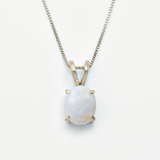 Gold Opal Pendant - Natural Fire Opal Necklace - October Birthstone Necklace
