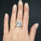 Chunky Silver Ring - Statement Textured Ring - Artistic Silver Ring
