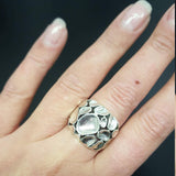 Chunky Silver Ring - Statement Textured Ring - Artistic Silver Ring