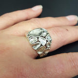 Chunky Silver Ring - Statement Textured Ring - Artistic Silver Ring