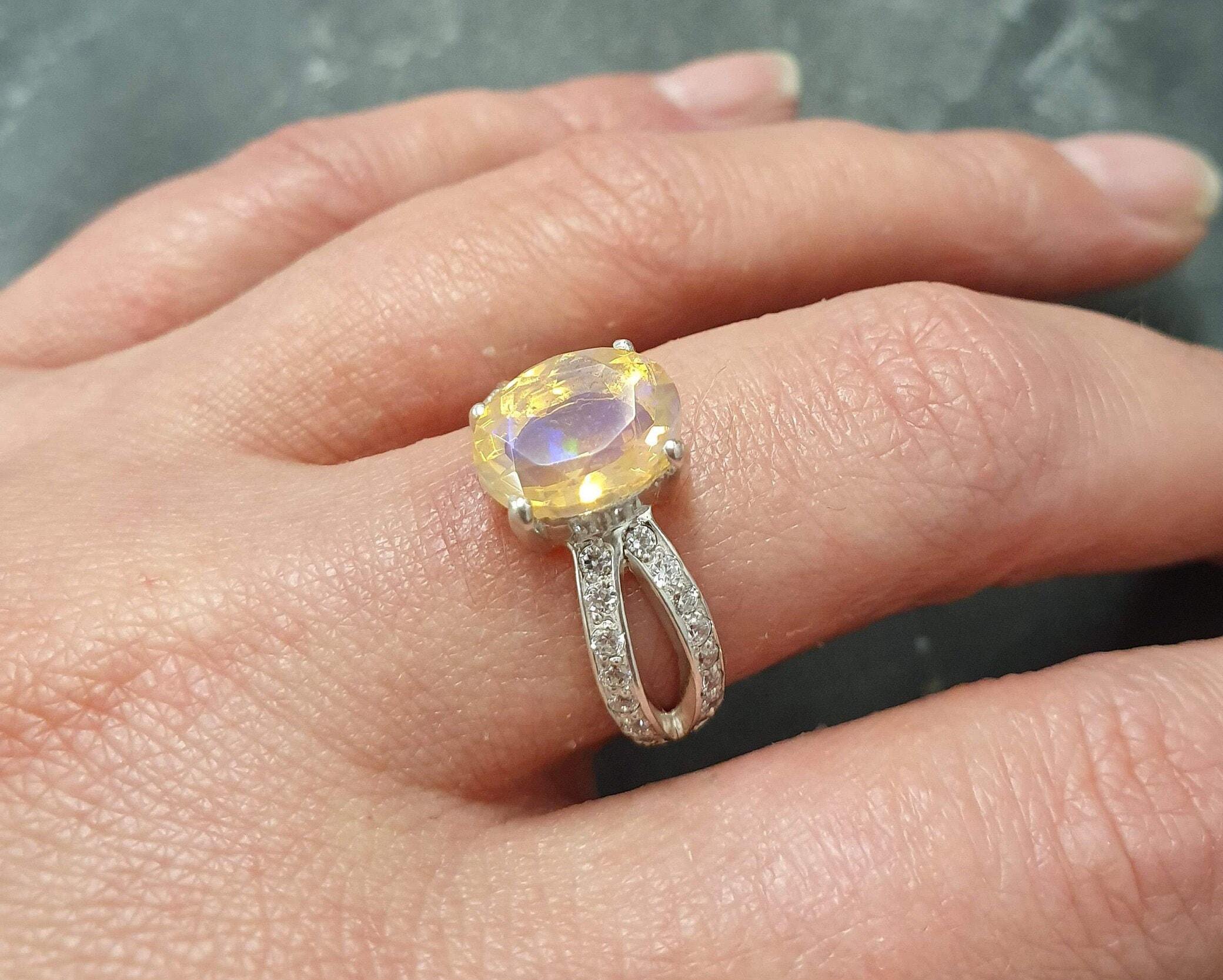 Fire Opal Ring, Natural Opal Ring, Ethiopian Opal Ring, Antique Ring, Real Opal Ring, Promise Ring, Engagement Ring, Sterling Silver Ring