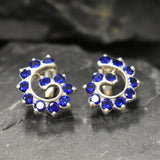 Blue Swirl Earrings - Spiral Sapphire Earrings - Vintage Statement Earrings