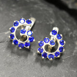 Blue Swirl Earrings - Spiral Sapphire Earrings - Vintage Statement Earrings