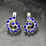 Blue Swirl Earrings - Spiral Sapphire Earrings - Vintage Statement Earrings