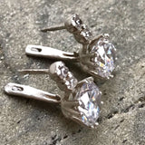 Sparkly Diamond Earrings - Drop Diamond Earrings - Elegant Vintage Earrings