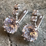 Sparkly Diamond Earrings - Drop Diamond Earrings - Elegant Vintage Earrings