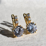 Sparkly Diamond Earrings - Drop Diamond Earrings - Elegant Vintage Earrings