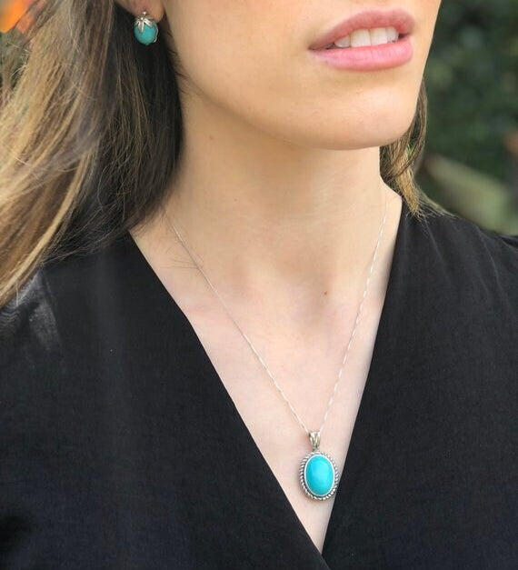 Vintage Pendant, Aquamarine Pendant, Natural Aquamarine, Blue Pendant, Victorian Pendant, March Birthstone, Solid Silver Pendant, Aquamarine