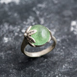 Leaf Ring, Prehnite Ring, Natural Prehnite, Green Ring, May Birthstone, Unique Ring, Solid Silver Ring, May Ring, Green Leaf Ring, Prehnite