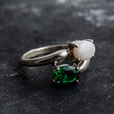 Charming 925 Sterling Silver ring adorned with dazzling Natural Australian Opal, ideal for celebrating October birthdays and special events.