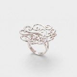 Silver Swirl Ring - Large Flower Ring - Large Swirl Ring
