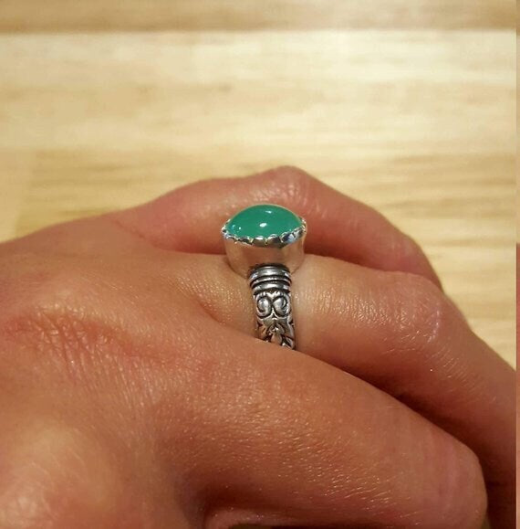 Larimar Ring, March Birthstone, Natural Larimar, Vintage Ring, March Ring, Jewel of Atlantis, Solid Silver Ring, Healing Stones, Pure Silver (526923056)