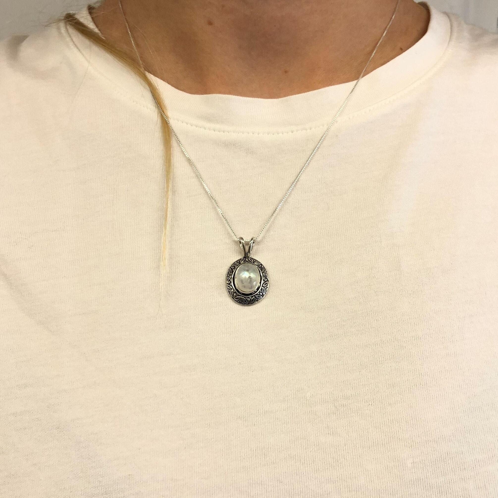 Moonstone Pendant, Natural Moonstone, June Birthstone, Vintage Moonstone Pendant, Artistic Moonstone Pendant, Rainbow Moonstone, 925 Silver(3)