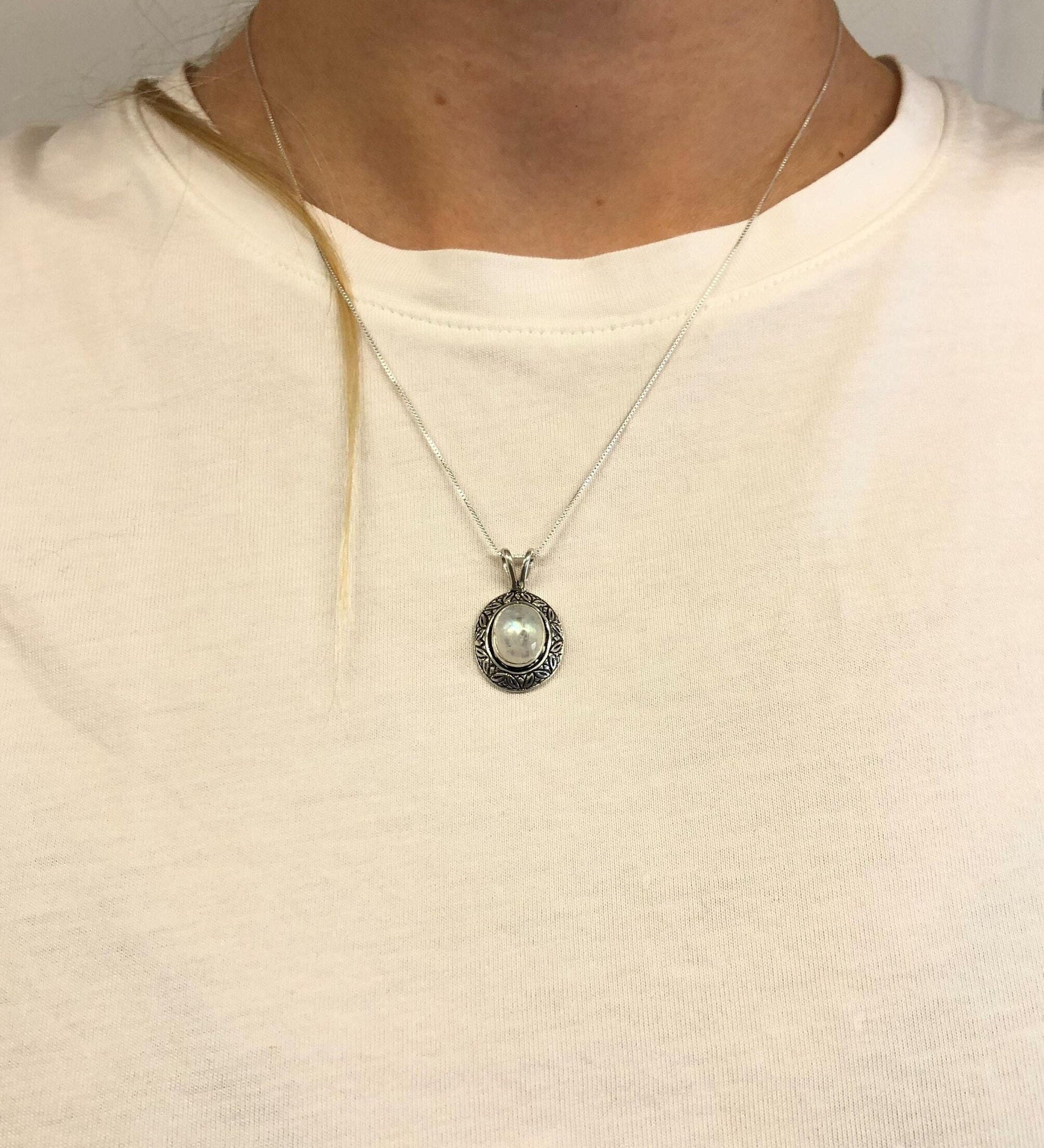 Moonstone Pendant, Natural Moonstone, June Birthstone, Vintage Moonstone Pendant, Artistic Moonstone Pendant, Rainbow Moonstone, 925 Silver(3)