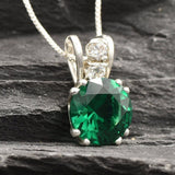 Stunning Created Emerald Pendant in 925 Sterling Silver, a May birthstone perfect for cherished moments and daily wear.