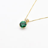Stunning 18k Gold Vermeil pendant featuring a Created Green Emerald, ideal for birthdays and everyday elegance.