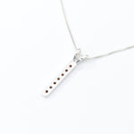 Garnet Bar Pendant, Vertical Pendant, Natural Garnet, Layering Necklace, January Birthstone, Minimalist Pendant, Line Pendant, Solid Silver