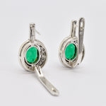 Emerald Earrings, Created Emerald, Vintage Earrings, Antique Emerald Earrings, Green Emerald Earrings, 925 Silver Earrings, Green Earrings