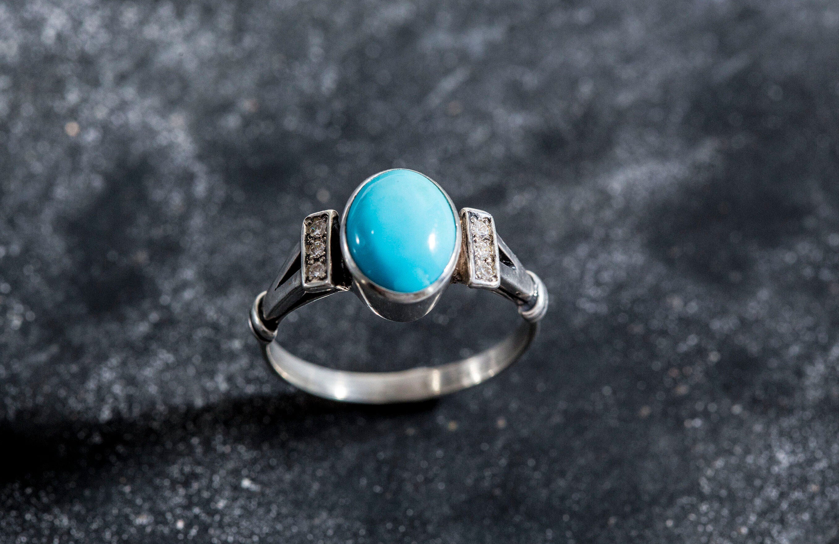 Unique Blue Ring, Turquoise Ring, December Birthstone, Vintage Rings, December Ring, Sleeping Beauty Gem, Solid Silver Ring, Turquoise
