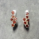 Dainty Garnet Earrings - Genuine Garnet Earrings - Red Vintage Earrings