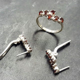 Dainty Garnet Earrings - Genuine Garnet Earrings - Red Vintage Earrings