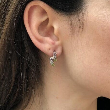 Garnet Earrings, Natural Garnet, January Earrings, Dainty Earrings, Red Vintage Earrings, Red Garnet Earrings, Solid Silver Earrings, Garnet