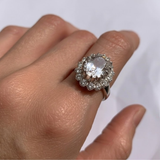 Victorian Topaz Ring - White Topaz Ring - Topaz Statement Ring