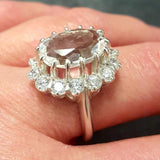 Victorian Topaz Ring - White Topaz Ring - Topaz Statement Ring