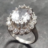 Victorian Topaz Ring - White Topaz Ring - Topaz Statement Ring