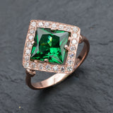 Gold Emerald Ring - Emerald Engagement Ring, Gold Emerald Vintage Ring