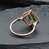 Stunning Rose Gold Vermeil Ring featuring a Square Green Emerald, ideal May birthstone gift for everyday elegance and special events.