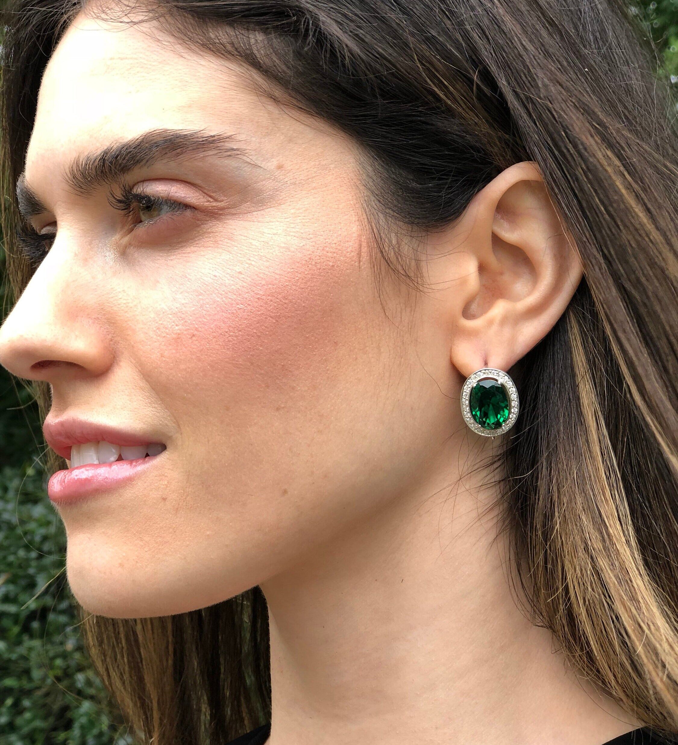 Sapphire Earrings in 925 Sterling Silver, featuring Created Blue Sapphire, perfect for September birthdays and daily wear.