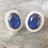 Sapphire Victorian Earrings - Blue Statement Earrings - Heavy Sapphire Earrings