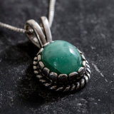 Green Pendant, Emerald Pendant, Natural Emerald, May Birthstone, Vintage Pendants, Antique Pendant, May Pendant, Silver Pendant, Emerald