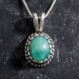 Natural Emerald Pendant made in 925 Sterling Silver with Oval Natural Green Emerald in Solitaire setting, May Birthstone gift idea, symbolizes growth, harmony, and deep emotional healing, ideal for everyday wear and perfect for birthday gifting and special occasions.