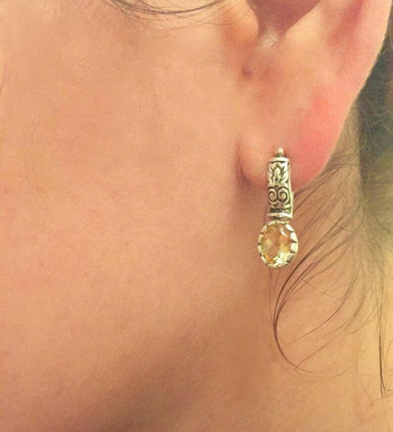 Elegant 925 Sterling Silver earrings featuring oval Natural Emerald, perfect for May birthdays and everyday elegance.