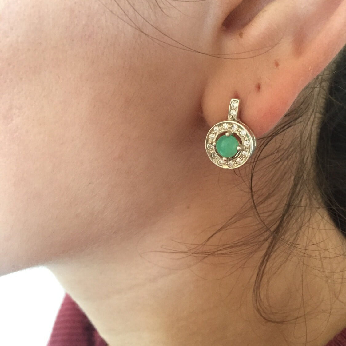 Chrysoprase Earrings, Vintage Earrings, Chrysoprase, Solid Silver Earrings, Green Stone Earrings, Australian Chrysoprase