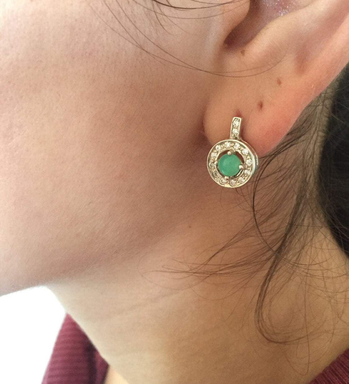 Chrysoprase Earrings, Vintage Earrings, Chrysoprase, Solid Silver Earrings, Green Stone Earrings, Australian Chrysoprase