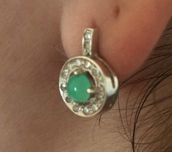 Chrysoprase Earrings, Vintage Earrings, Chrysoprase, Solid Silver Earrings, Green Stone Earrings, Australian Chrysoprase
