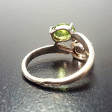 Topaz Silver Ring - Two Stone Ring - Green Bypass Ring