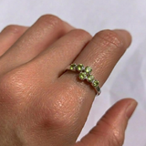 Peridot Ring - Green Dainty Ring - Natural Peridot Ring