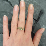 Gold Peridot Ring - Natural Peridot Ring - Bypass Gold Ring
